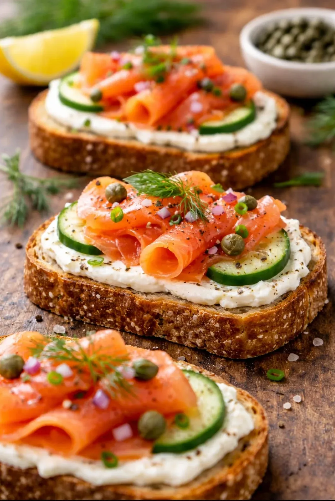 Smoked salmon canapés