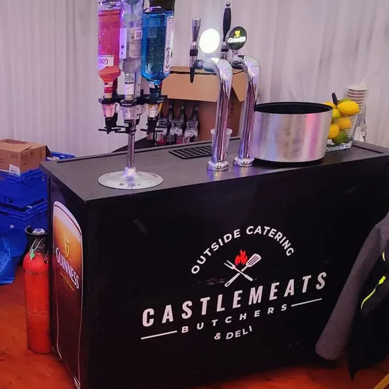 Bar with bottle optics and glasses