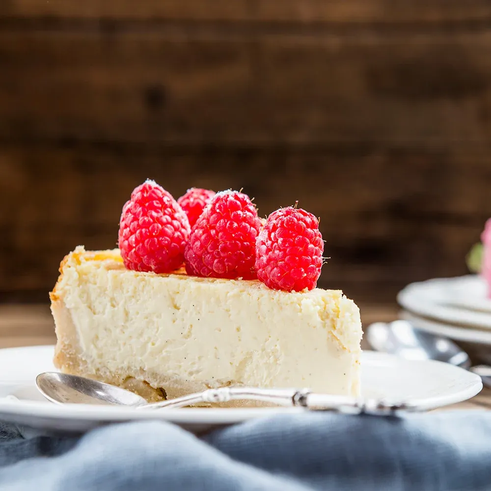 Homemade raspberry cheesecake