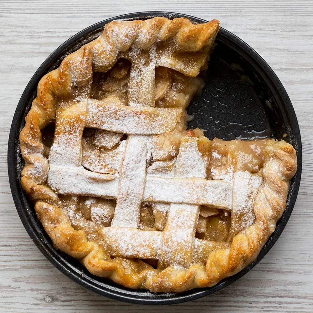 Lattice-topped apple tart