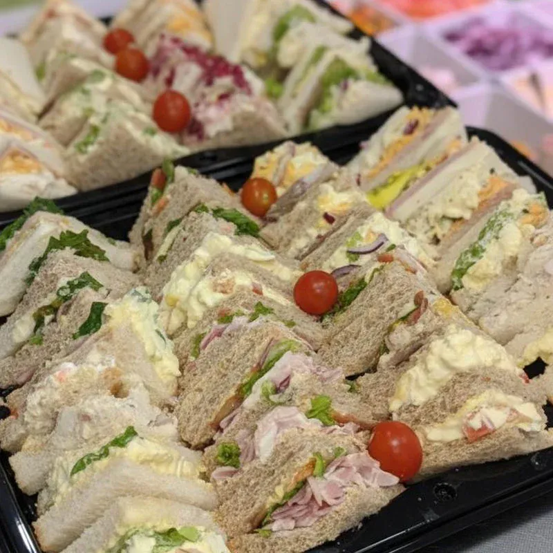 Freshly made sandwich platter for school lunches