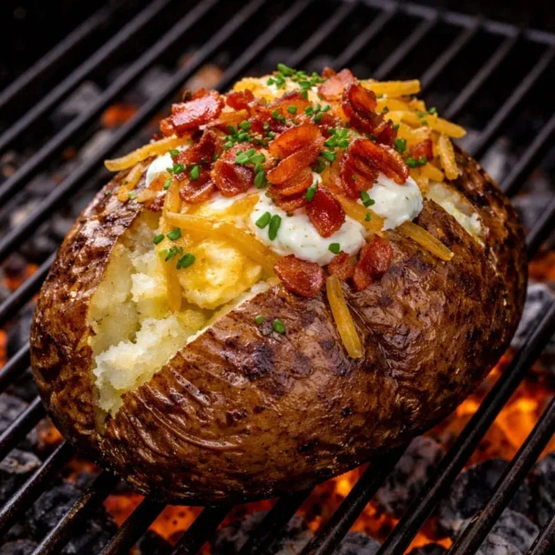 BBQ jacket potato with toppings