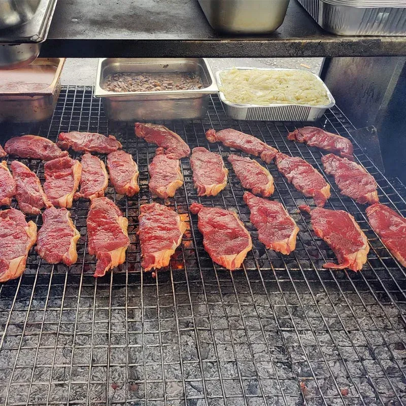 Steaks on the grill