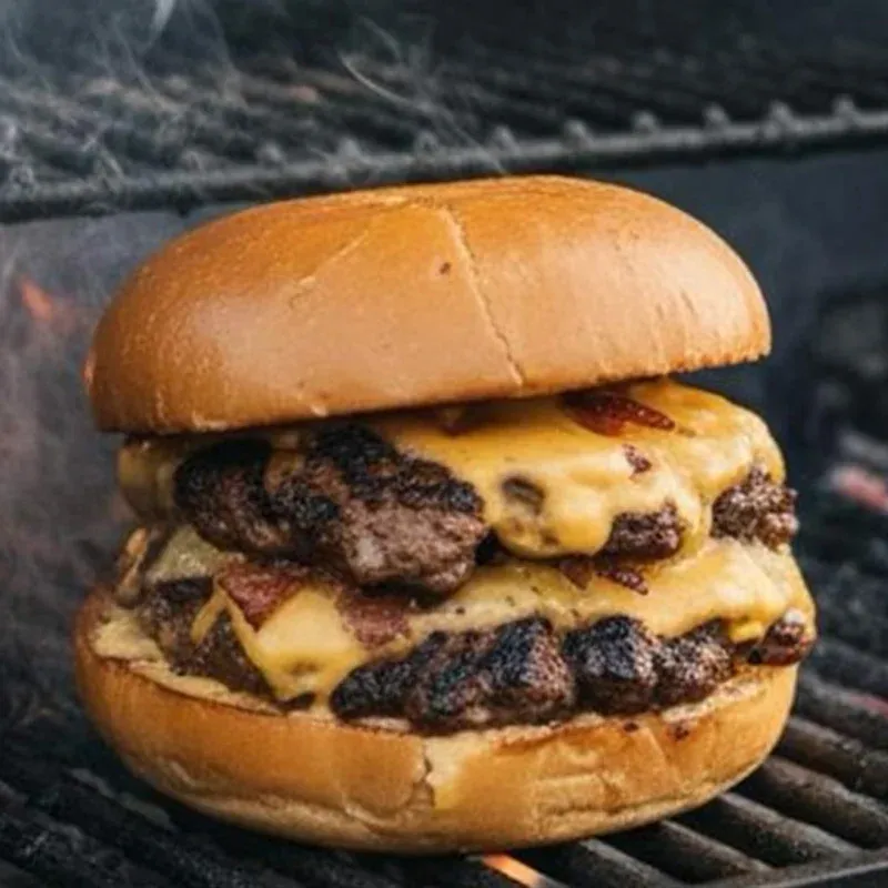 Burger on the grill